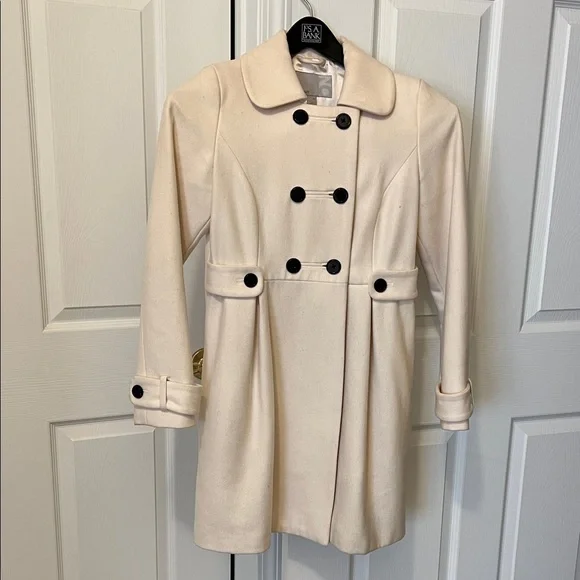 Old Navy Cream Double-Breasted Trench Coat - Picture 1 of 6